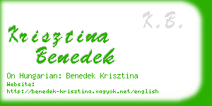krisztina benedek business card